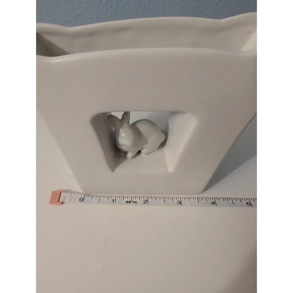 White Hiding Bunny Vase Seasons of Cannon Falls